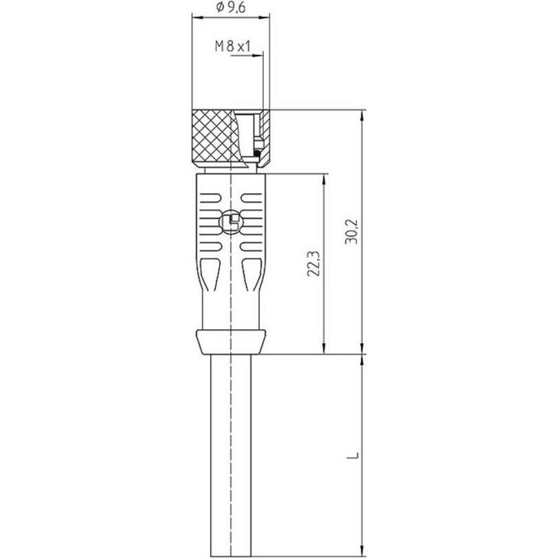 Thumbnail - Lutronic 1030 Sensor-/Aktor-Steckverbinder, konfektioniert M8 Kupplung, gerade 2, Elektronikkabel + Stecker, Schwarz