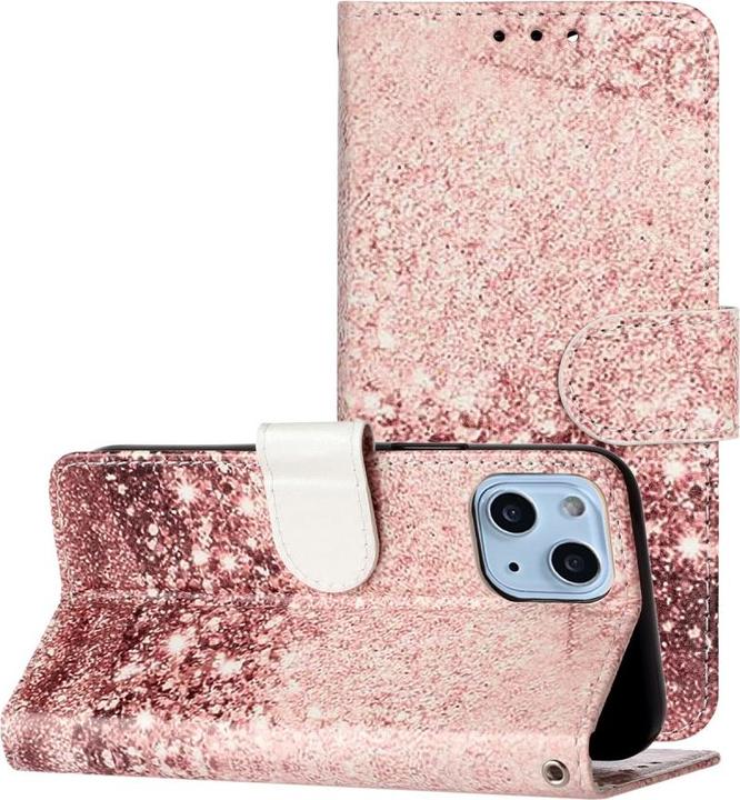 Actual product image Ueli Express iPhone 13 Mini Book Case Case with Card Holder Marble Rose Gold (Apple iPhone 13 mini)