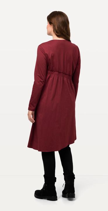 Actual product image Ulla Popken Eco Cotton Asymmetric Cross Seam Long Sleeve Dress (46, 48)