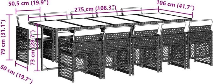 Immagine prodotto vidaXL Garten Essgruppe (106 cm)