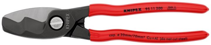 Actual product image Knipex Cable shears L.200mm burnished handles plastic coated 1-component / plastic coated (200 mm)