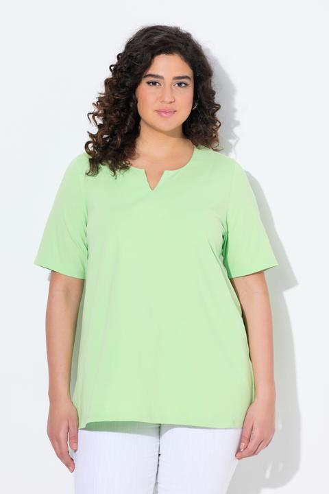 Immagine prodotto Ulla Popken T-shirt dal taglio svasato con scollo a tunica e mezze maniche (42, 44)