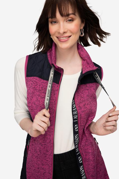 Produktbild Laurasøn Strickfleece-Weste, Stepp-Einsätze, Stehkragen, Zipper (S)