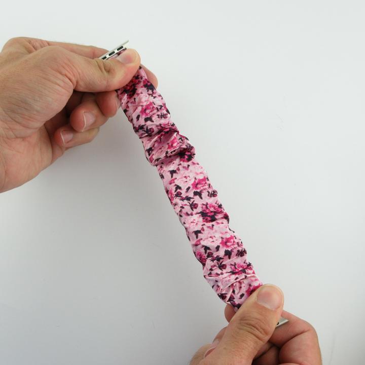 Produktbild PhoneLook Blumen scrunchies armband rosa 42mm / 44mm / 45mm (42 mm, 44 mm, 45 mm, Stoff)