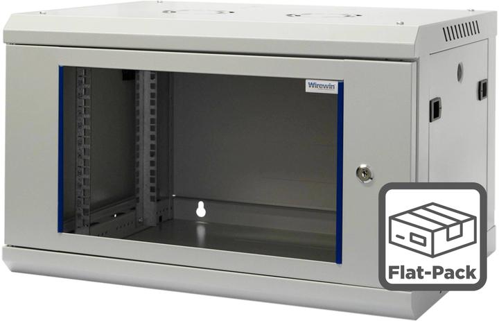 Produktbild Wirewin 19/ Wandschrank, einteilig, Pro 3nd Generation, Flat-Pack, 600x450mm, hellgrau (6 HE, 19 Zoll Rack)