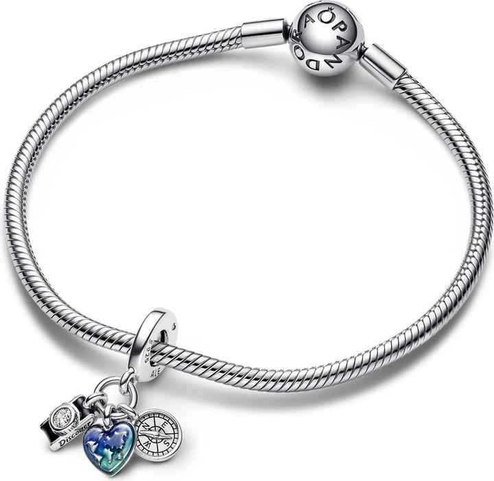 Produktbild Pandora Kamera Herz & Kompass Dreifacher (Silber 925)