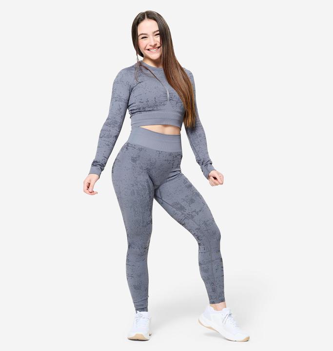Actual product image Domyos Langarmshirt Damen Crop Top - grau (S)