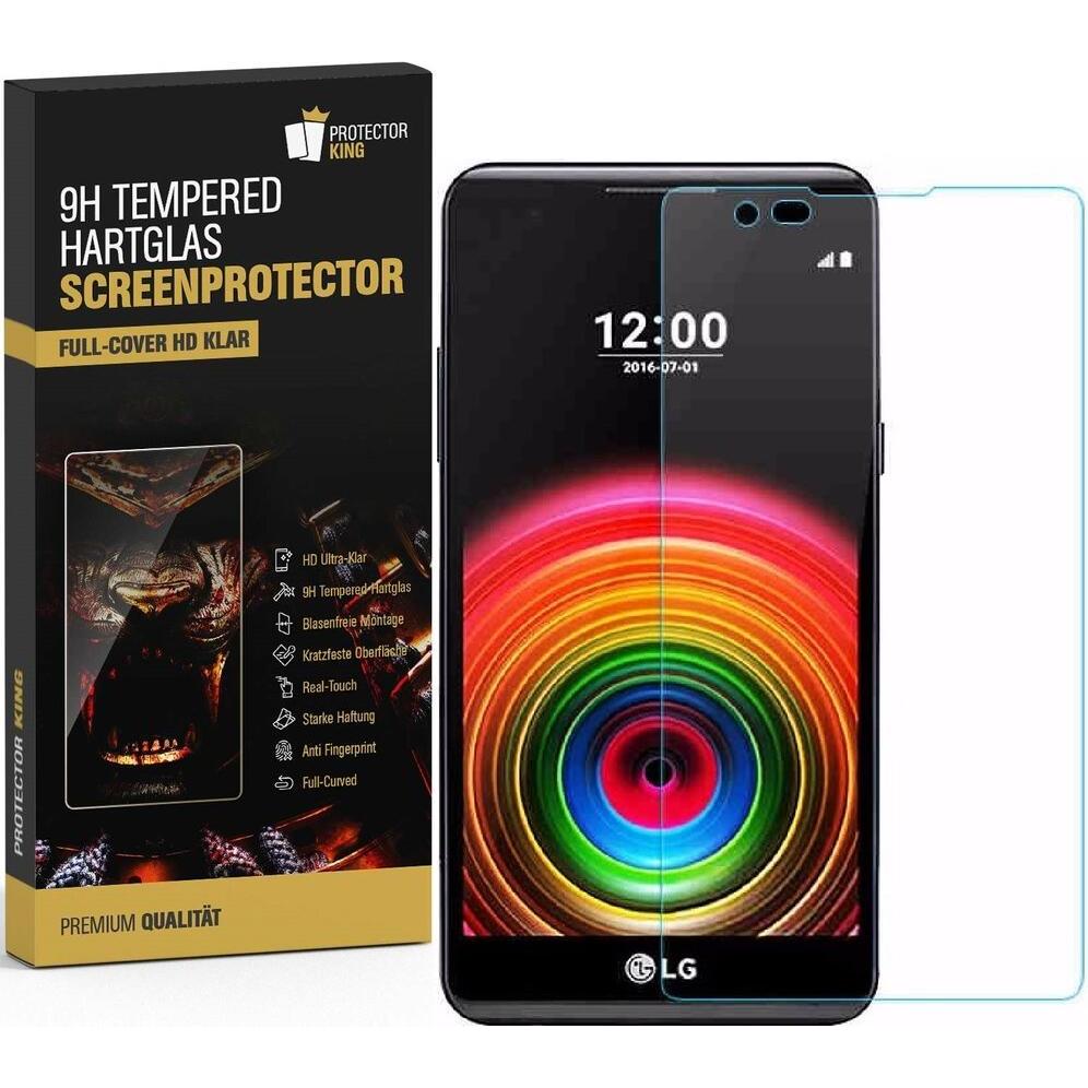 Protectorking 2x echtes Tempered 9H Panzerhartglas 3D KLAR (2 Stück, LG X Power), Smartphone Schutzfolie, Transparent