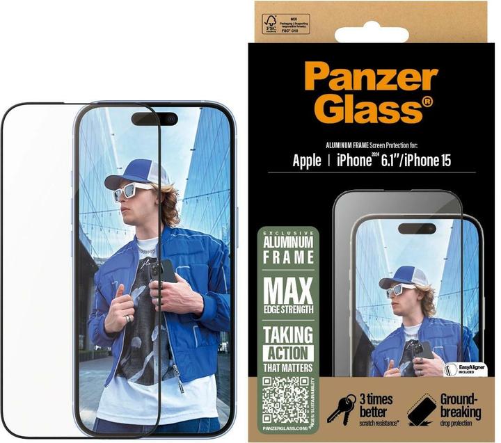 PanzerGlass Ultra-Wide Fit (1 Piece, Apple iPhone 16, Apple iPhone 15)