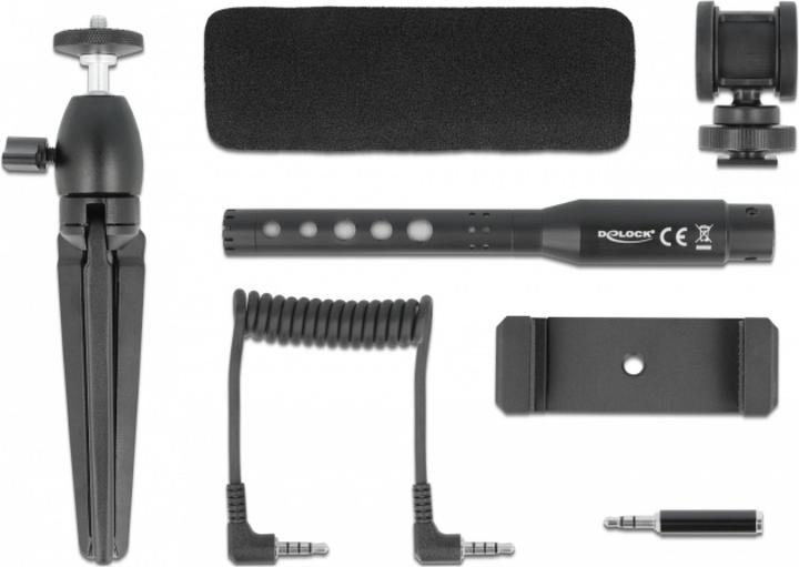Actual product image Delock Microphone USB Vlog Shotgun Set for Smartphones, DSLR Cameras