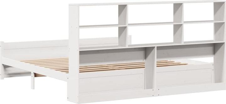 Produktbild vidaXL Massivholzbett Holzbett Bett mit Regal ohne Matratze Weiss 180x200cm (180 x 200 cm)
