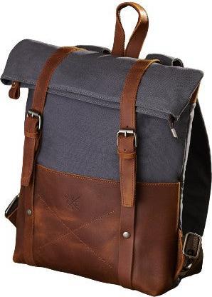 Only-Bags.Store Canvas Rucksack, Canvas Vintage Reclaimed Leder Rucksack, recyceltes Leder, Canvas Rucksack, Canvas (16 l)