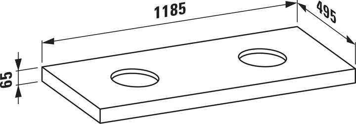 Immagine prodotto Laufen Piano lavabo Lani, con foro a sinistra e a destra, 1185x495x65mm, H404674112
