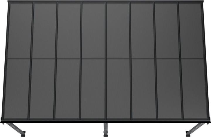 Image du produit Juskys Aluminium Terrassendach Borneo 4,9x3m mit Doppelsteg-Platten - Dunkelgrau