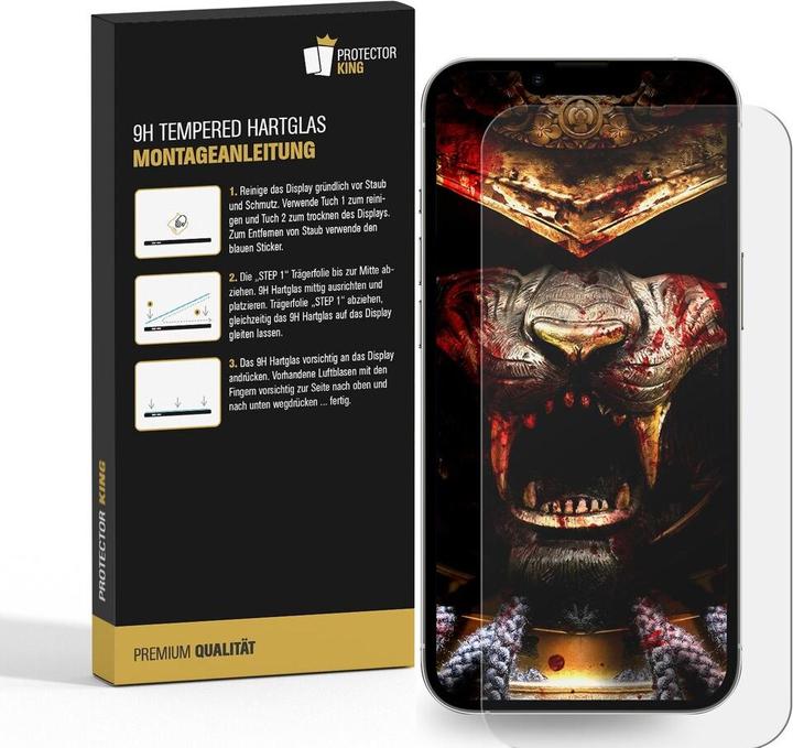 Actual product image Protectorking 1x 3D A++ real tempered 9H armoured glass CLEAR (1 Piece, Apple iPhone 15 Plus)