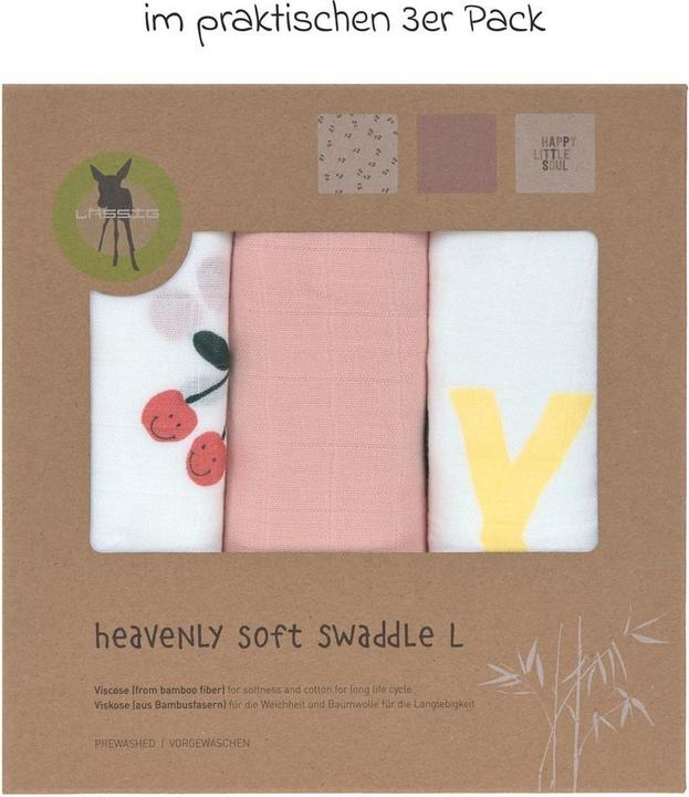 Immagine prodotto Lässig Mullwindeln & Mulltücher Mulltuch 3er Pack Heavenly Soft Swaddle L (80 cm, 80 cm)