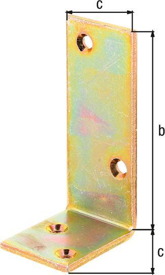 Image du produit GAH Equerre de poutre L100x50 mmmm Largeur 40 mm à ailes inégales Acier brut électrozingué jaune (Angle de rayonnement, 20 pcs)