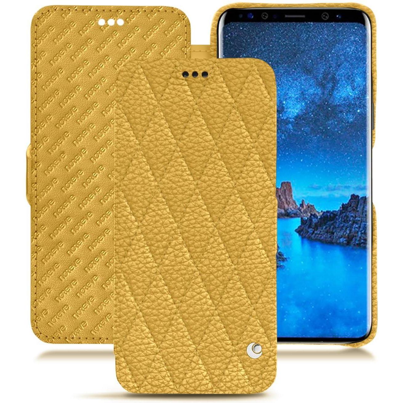 Noreve Lederschutzhülle horizontal (Samsung Galaxy S9+), Smartphone Hülle, Orange