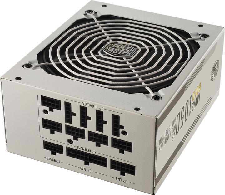 Actual product image Cooler Master Master MPE-A501-AFCAG-3GEU MWE Gold V2 White, ATX3.0, 1050W, 90%, 140mm, 3x PCIe 6+2, 12x SA (1050 W)