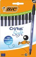 Immagine prodotto Bic Biros Cristal Soft trasparente Colore scrittura nero, 10 pezzi. (Trasparente, Blu, Nero, 10 x)