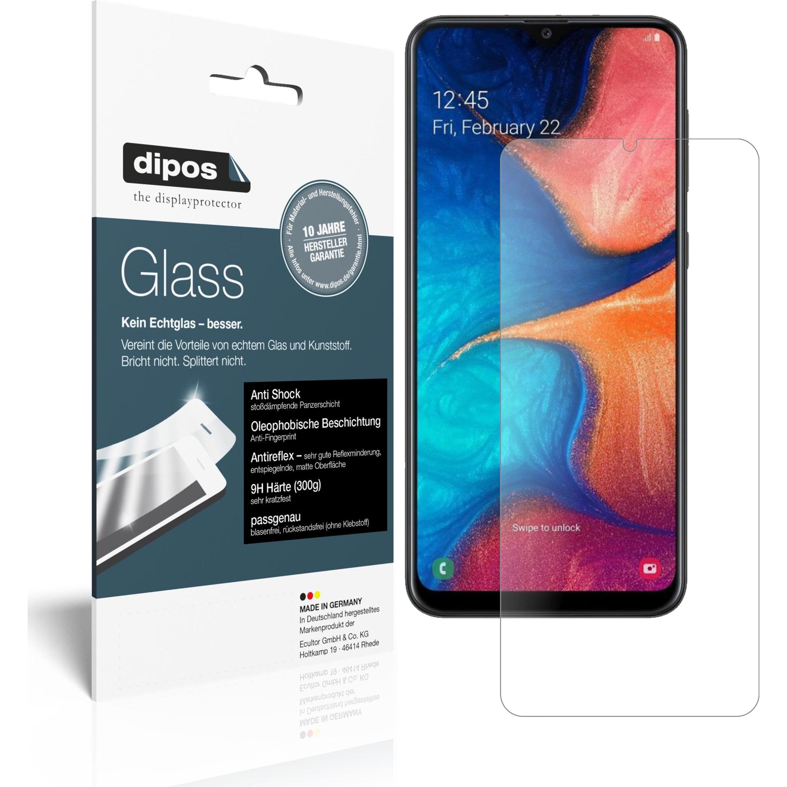 Dipos Displayschutz Anti-Shock (1 Stück, Samsung Galaxy A20), Smartphone Schutzfolie, Transparent