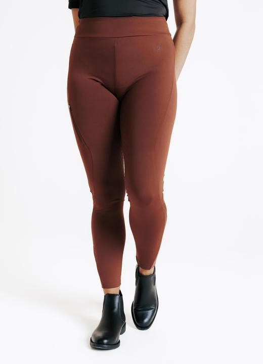 Actual product image Fouganza Reitleggings 500 Full Grip Damen braun (S)