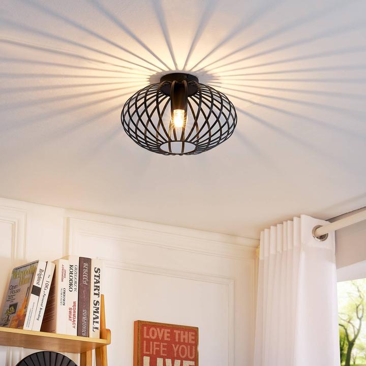 Produktbild Lindby Maivi Deckenleuchte Käfig schwarz 30 cm (E27)