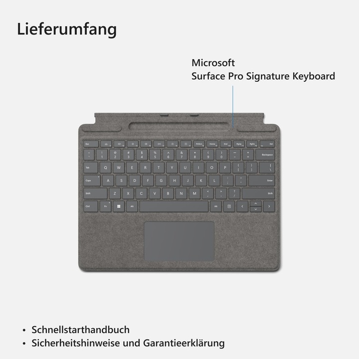 Image du produit Microsoft Surface Pro X & 8 Signature Keyboard (DE, Docking)