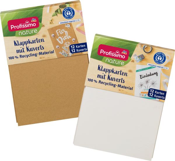 Produktbild dm Profissimo nature Klappkarten-Set mit Kuverts aus Recycling-Material