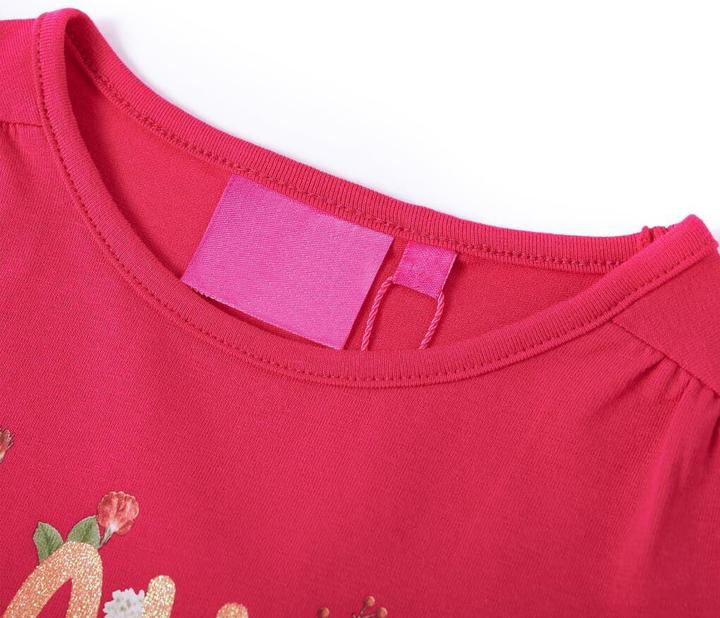Immagine prodotto VidaXL Camicia a maniche lunghe per bambini rosa brillante 128,Materiale: 95 % cotone (128)
