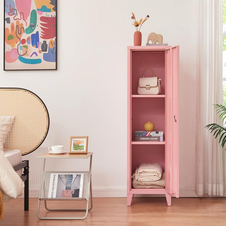 Image du produit En.Casa Einzelspind Kurikka 137x38x38 cm Rosa (38 x 38 x 20 cm)