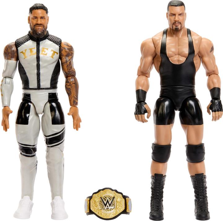 Actual product image Mattel WWE Main Event Showdown Bron Breakker vs Jey Uso Action Figures Set, Series #25, 6-inch Collectibles