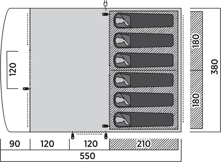 Produktbild Easy Camp Familien-Tunnelzelt Skarvan 6 (Tunnelzelt, 21 kg, 6 Personen)