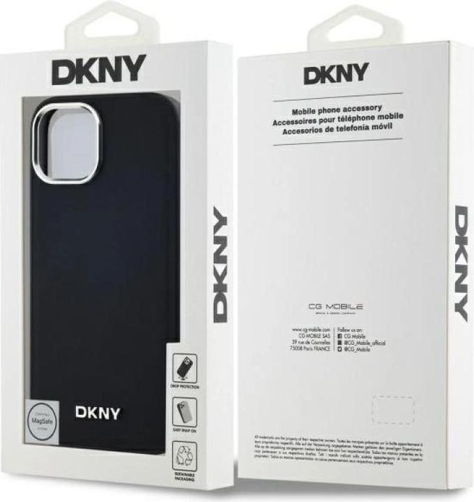 Actual product image DKNY DKHMP15SPSCMCLK iPhone 15 6.1" czarny/black hardcase Plain Logo MagSafe (Apple iPhone 15)