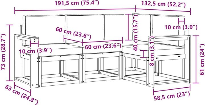 Produktbild vidaXL Outdoor-Sofa