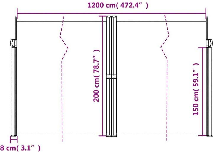 Produktbild vidaXL ausziehbare Seitenmarkise (6 m)