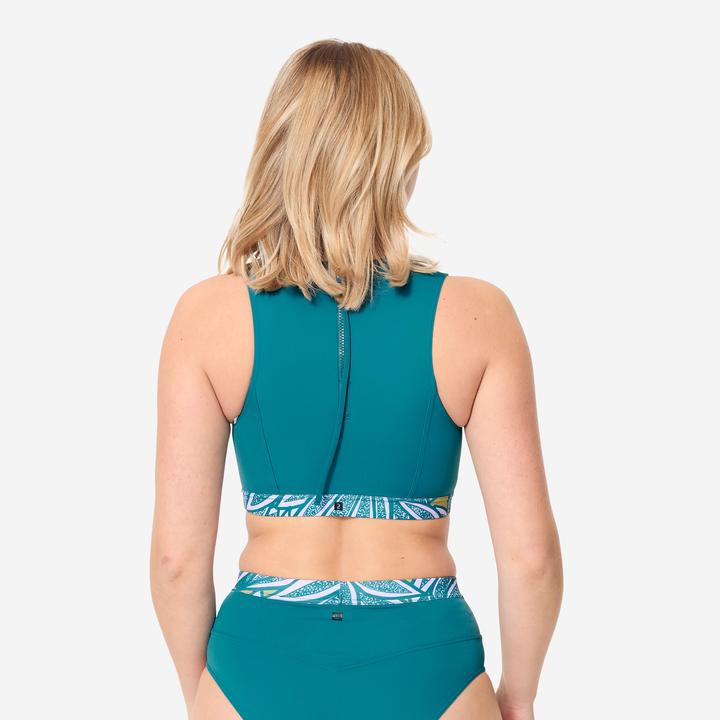 Produktbild Olaian Bikini-Oberteil Damen Bustier bedeckend Carla petrolblau (80 C)