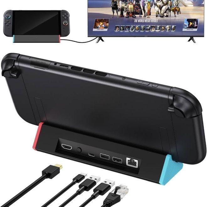 Image du produit MU Classic Nintendo Switch 2 Dock S3 Max HDMI Dockingstation mit USB-C, USB-A und LAN (Switch 2)