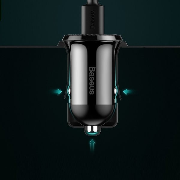 Image du produit Baseus Grain Pro Car Charger 2x USB 4.8A (black)