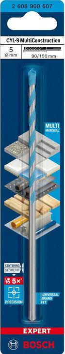 Actual product image Bosch Professional Zubehör EXPERT CYL-9 MultiConstruction Drill, 5 x 90 x 150 mm (5 millimetres)
