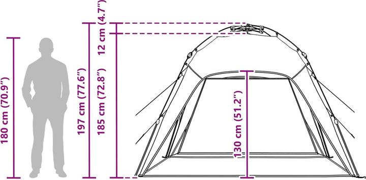 Produktbild vidaXL Sofort Zelt (3.25 kg, 4 Personen)