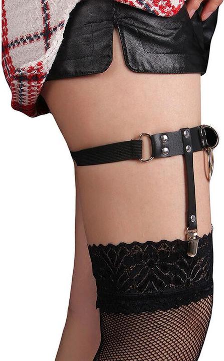 Actual product image Subblime 953744 Adjustable Punk Tights Leather Black One Size