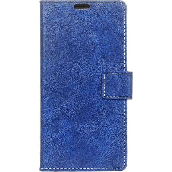 MU Classic Crazy Horse III Leder Bookcover Series (Sony Xperia XA3), Smartphone Hülle, Blau