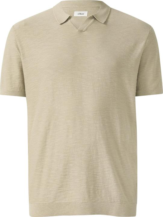 Produktbild s.Oliver Strick-Poloshirt in Flammgarnstruktur (3XL)