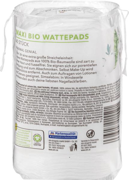 Actual product image dm ebelin Cotton pads Bio Maxi