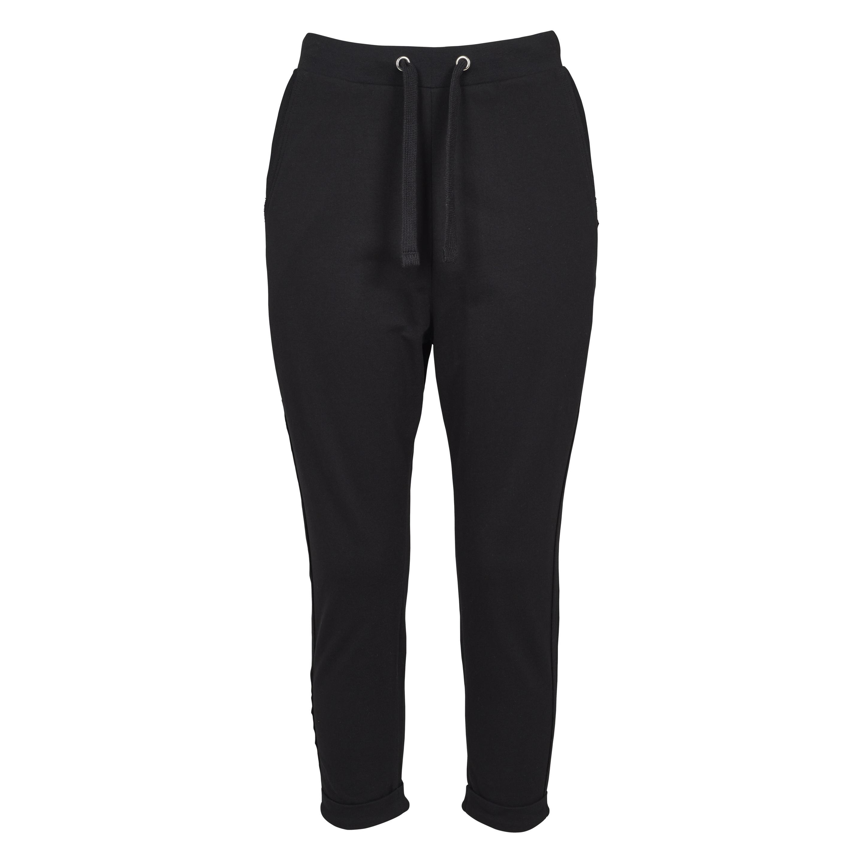 Urban Classics, Damen, Hosen, Ladies Open Edge Terry Turn Up Pants, Schwarz, (4XL)