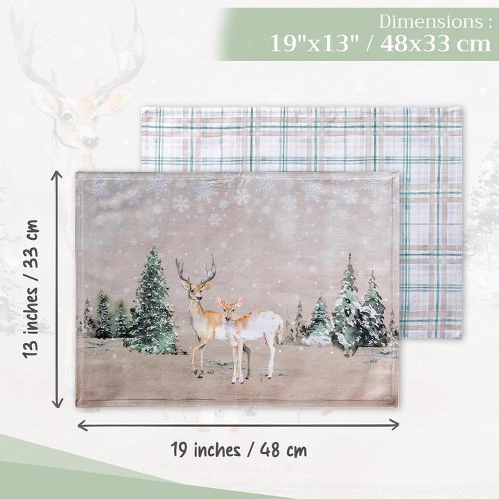 Image du produit Maison d' Hermine Tischset 4er-Set mit Reh-Design (4 pcs, 48 x 33 cm)