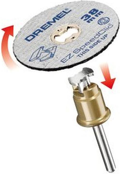 Produktbild Dremel EZ SpeedClic Starter-Set (SC-Aufspanndorn, 2 Metall-Trennscheiben Ø 38,0 mm)