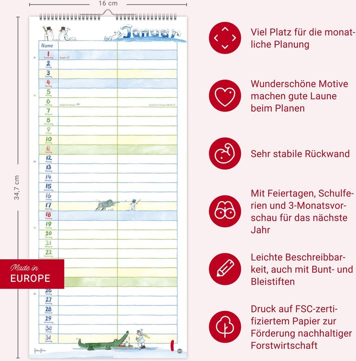 Produktbild Helme Heine: Planer für zwei 2026 (Harter Einband, Deutsch)