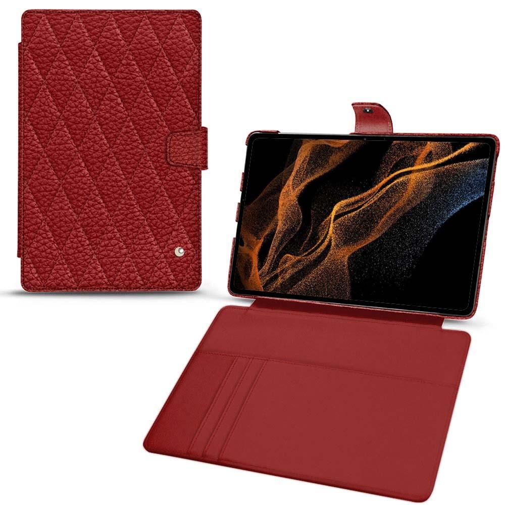 Noreve Lederschutzhülle Wallet (Galaxy Tab S8+), Tablet Hülle, Rot